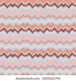Ikat stripes seamles pattern. Nordic style. Striped beach towel. Geometric abstract illustration, wallpaper. Tribal ethnic vector texture. Aztec style. Folk embroidery. Scandinavian, African rug.