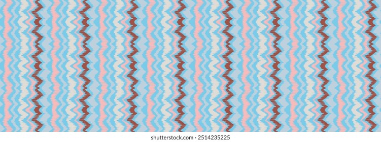 Ikat stripes seamles pattern. Nordic style. Striped beach towel. Geometric abstract illustration, wallpaper. Tribal ethnic vector texture. Aztec style. Folk embroidery. Scandinavian, African rug.