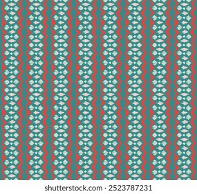 Ikat stripes seamles pattern. Nordic style. Striped beach towel. Geometric abstract illustration, wallpaper. Tribal ethnic vector texture. Aztec style. Folk embroidery. Scandinavian, African rug.