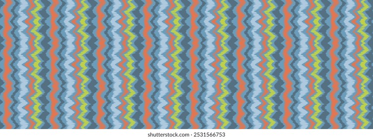 Ikat stripes seamles pattern. Nordic style. Striped beach towel. Geometric abstract illustration, wallpaper. Tribal ethnic vector texture. Aztec style. Folk embroidery. Scandinavian, African rug.