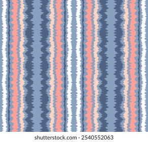 Ikat stripes seamles pattern. Nordic style. Striped beach towel. Geometric abstract illustration, wallpaper. Tribal ethnic vector texture. Aztec style. Folk embroidery. Scandinavian, African rug.