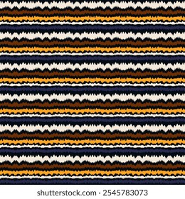 Ikat stripes seamles pattern. Nordic style. Striped beach towel. Geometric abstract illustration, wallpaper. Tribal ethnic vector texture. Aztec style. Folk embroidery. Scandinavian, African rug.