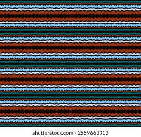 Ikat stripes seamles pattern. Nordic style. Striped beach towel. Geometric abstract illustration, wallpaper. Tribal ethnic vector texture. Aztec style. Folk embroidery. Scandinavian, African rug.