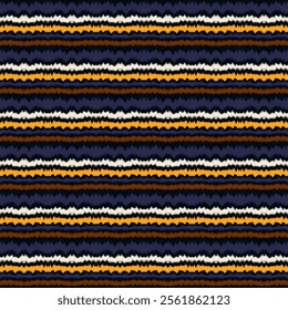 Ikat stripes seamles pattern. Nordic style. Striped beach towel. Geometric abstract illustration, wallpaper. Tribal ethnic vector texture. Aztec style. Folk embroidery. Scandinavian, African rug.