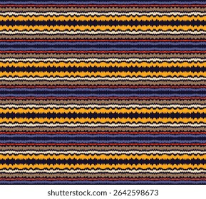 Ikat stripes seamles pattern. Nordic style. Striped beach towel. Geometric abstract illustration, wallpaper. Tribal ethnic vector texture. Aztec style. Folk embroidery. Scandinavian, African rug.