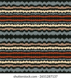 Ikat stripes seamles pattern. Nordic style. Striped beach towel. Geometric abstract illustration, wallpaper. Tribal ethnic vector texture. Aztec style. Folk embroidery. Scandinavian, African rug.