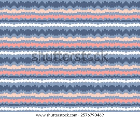 Ikat stripes seamles pattern. Nordic style. Striped beach towel. Geometric abstract illustration, wallpaper. Tribal ethnic vector texture. Aztec style. Folk embroidery. Scandinavian, African rug.