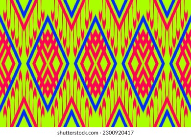 Ikat style Abstract ethnic geometric pattern design for background or wallpaper.