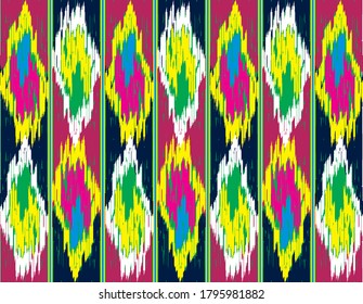 Fondo de patrón transparente Ikat textil Ogee
