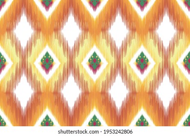 Ikat patrón sin costuras. Étnica, azteca, geométrica, alfombra, mandalas, afroamericana, patrón americano para imprimir en tela algodón camisa de máscara de la cortina de seda. Ilustraciones vectoriales de ornamentos.