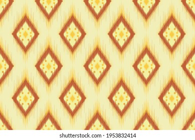 Ikat textile seamless pattern. Ethnic, Aztec, geometric, carpet, mandalas, African, American pattern for printing on fabric cotton silk curtain pillow mask bag shirt. Ornament vector illustrations.