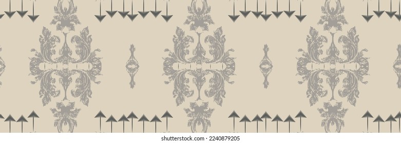 Ikat texture batik textile seamless pattern digital vector design for Print saree Kurti Borneo Fabric border brush symbols swatches stylish