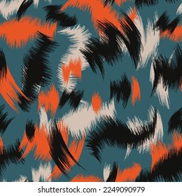 Ikat texture. Textile seamless design. Leopard pattern.  Animal skin. 