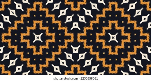 Ikat texture tribal abstract Seamless Pattern. Ikat Aztec Ethnic Geometric Ikkat Batik Digital vector textile Design for Prints Fabric saree Mughal brush symbol Swaths texture Kurti Kurtis Kurtas