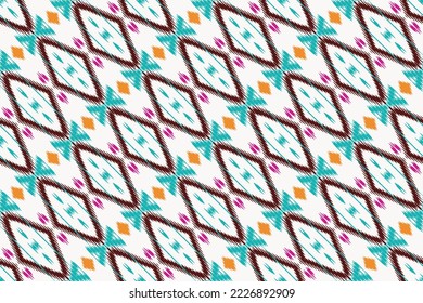 Ikat texture tribal cross Seamless Pattern. Ethnic Geometric Batik Ikkat Digital vector textile Design for Prints Fabric saree Mughal brush symbol Swaths texture Kurti Kurtis Kurtas