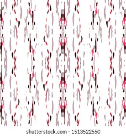 Ikat, Tie Dye. Batik, Hand Drawn Ornament. Geo Surface. Endless Repeat Painting.  Red Maroon Folk Modern Vintage Carpet.  Geometric Geometrical Shibori Design.