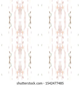 Ikat, Tie Dye. Batik, Hand Drawn Seamless Pattern. Ethnic Texture. Hand Drawn Painted. Brown Ochre Geo Ethnic Traditional Home Decor.  Woven Geometrical Ikat  Motif.