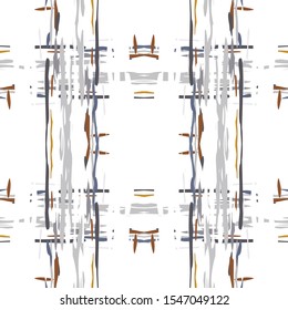 Ikat, Tie Dye. Batik, Hand Drawn Seamless Pattern. Ethnic Texture. Hand Drawn Painted. Gray Yellow Vintage Modern Summer Embroidery.  Woven Watercolor Shibori Watercolor.