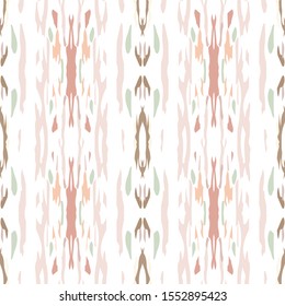 Ikat, Tie Dye. Batik, Hand Drawn Ornament. Geo Surface. Endless Repeat Painting.  Brown Ochre Ancient Modern Folklore Home Decor.  Geometrical Graphic Paint Tile.