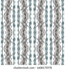Ikat, Tie Dye. Batik, Hand Drawn Seamless Pattern. Ethnic Texture. Hand Drawn Painted. Black Gray Folk Ethnic Tribal Home Decor.  Watercolor Geometry Ikat Mosaic.