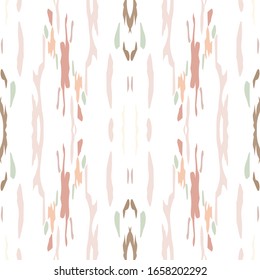 Ikat, Tie Dye. Batik, Hand Drawn Ornament. Geo Surface. Endless Repeat Painting.  Brown Ochre Old Modern Summer Wallpaper  Graphic Watercolor Tie dye Pattern.