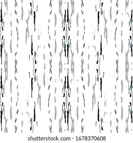 Ikat, Tye. Batik, Patrón De Mano Sin Maravillas. Textura étnica. Pintado De Mano. Bordados tradicionales de etnia negra gris.  Impresión de Shibori Ornamental Ornamental Orgánico.