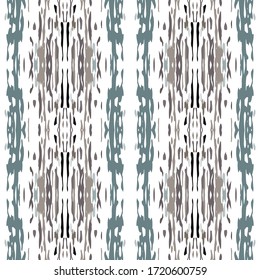 Ikat, Tie Dye. Batik, Hand Drawn Ornament. Geo Surface. Endless Repeat Painting.  Black Gray Ethnic Ancient Folklore Canvas.  Geometrical Geometric Tie dye Element.