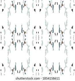 Ikat, Tye. Batik, Ornamento de mano. Geo Surface. Repetir Pintura Interminable.  Folclore Gris Negro, Vestido Tradicional Antiguo.  Mosaico de Ikat Ornamental Ornamental Orgánico.