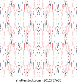 Ikat, Tye. Batik, Patrón De Mano Sin Marea. Textura étnica. Mano Dibujada Pintada. Color de la tela geométrica geométrica de fondo de escritorio antiguo de color gris rosa moderno de origen étnico.