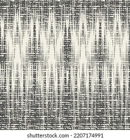 Ikat Tie Färbung Nahtlose Muster. Zeitgenössische Aquarell Japan Design. Tinte Geometrische Kunstdrucke. Ethnische Monochrome-Stickereinachahmung. Hintergrund des Minimalismus des weißen und schwarzen Shibory Rhombus.