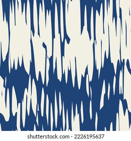 Ikat Tie Dye Seamless Pattern. Diseño de acuarela contemporánea en Japón. Fondo de Minimalismo de Shibory Rhombus. Impresión de arte geométrico de tinta. Imitación de bordado de origen indigo azul y beige monocromo.
