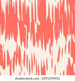 Ikat Tie Dye Seamless Pattern. Rose Red and Beige Ethnic Monochrome Embroidery Imitation. Shibory Rhombus Minimalism Background. Contemporary Watercolor Japan Design. Ink Geometric Art Print.