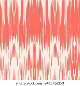 Ikat Krawatte Farbstoff nahtloses Muster. Rose Rot und Beige Tinte geometrische Kunstdruck. Ethnische monochrome Stickerei Imitation. Zeitgenössisches japanisches Aquarell-Design. Shibory Rhombus Minimalismus Hintergrund.