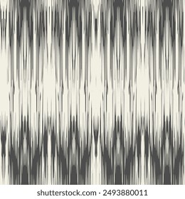 Ikat Krawatte Farbstoff nahtloses Muster. Ethnische monochrome Stickerei Imitation. In: Ink Geometric Art Print. Zeitgenössisches japanisches Aquarell-Design. Weiß und Schwarz Shibory Rhombus Minimalismus Hintergrund.