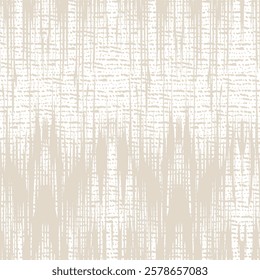 Ikat Tie Dye Seamless Pattern. Contemporary Watercolor Japan Design. Ink Geometric Art Print. Shibory Rhombus Minimalism Background. China Beige and White Ethnic Monochrome Embroidery Imitation.