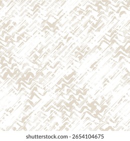 Ikat Tie Dye Seamless Pattern. Shibory Rhombus Minimalism Background. Contemporary Watercolor Japan Design. Ethnic Monochrome Embroidery Imitation. China Beige and White Ink Geometric Art Print.