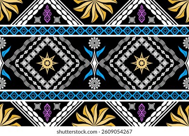 Ikat traditional art pattern design for background,wallpaper,clothing,wrapping,fabric.