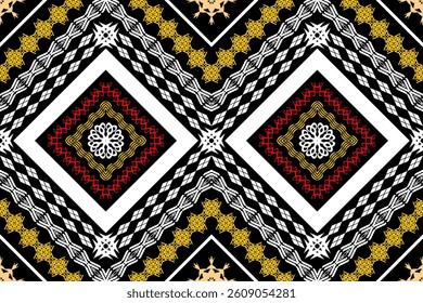 Ikat traditional art pattern design for background,wallpaper,clothing,wrapping,fabric.