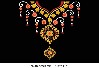 ikat traditional design for neck designs,neck boho,necklace,neck ornament,neckline print,floral neckline,ethnic embroidery flowersembroidery,carpet, ,clothing,clothing,fabric,Vector illustration.