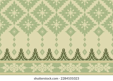 ikat traditional ethnic pattern design for light yellow background, rug, wallpaper, clothing, wrap, batik, fabric, sarong, Vector embroidery pattern