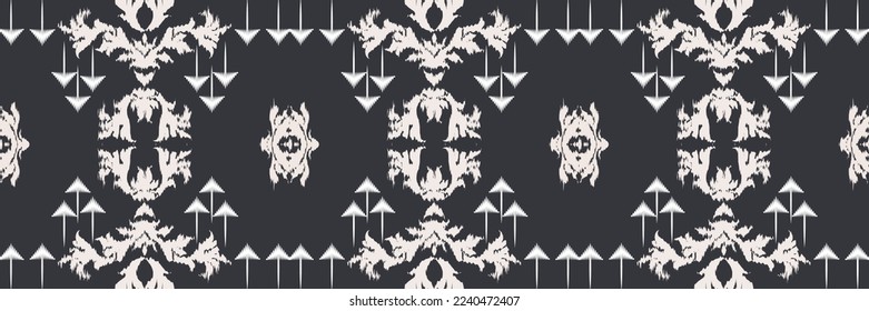 Ikat triangle batik textile seamless pattern digital vector design for Print saree Kurti Borneo Fabric border brush symbols swatches party wear