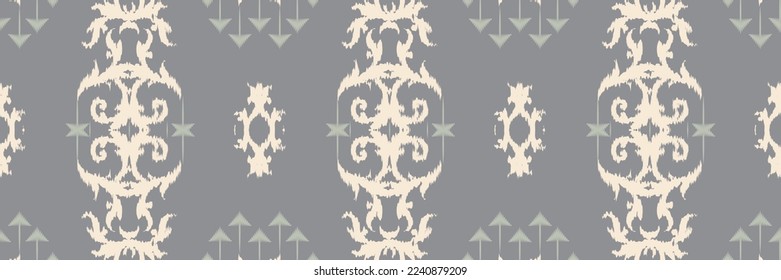 Ikat triangle batik textile seamless pattern digital vector design for Print saree Kurti Borneo Fabric border brush symbols swatches stylish
