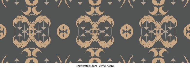 Ikat triangle batik textile seamless pattern digital vector design for Print saree Kurti Borneo Fabric border brush symbols swatches cotton