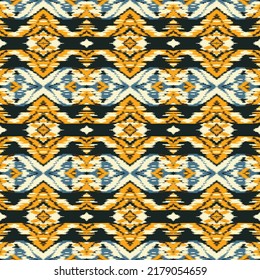 Ikat Triangle Seamless Aztec Pattern Design, Ikat Pattern, Eps File, Geometric Pattern Background, Ethnic Pattern Wall Art, Digital Design.