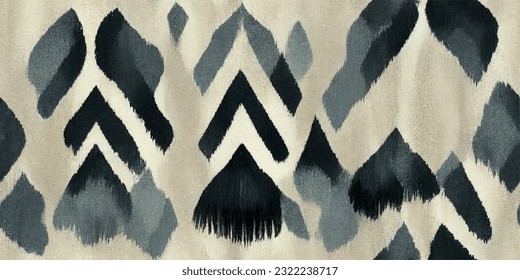 ikat tribal boho tie die colors flower seamless wallpaper. Motif ethnic handmade beautiful Ikat art. Ethnic abstract floral pink background art. 