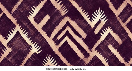 ikat tribal boho tie die colors flower seamless wallpaper. Motif ethnic handmade beautiful Ikat art. Ethnic abstract floral pink background art. 