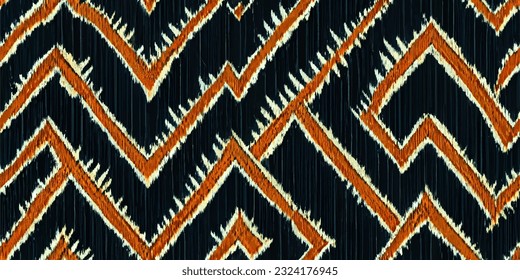ikat tribal boho tie die colors flower seamless wallpaper. Motif ethnic handmade beautiful Ikat art. Ethnic abstract floral pink background art. 
