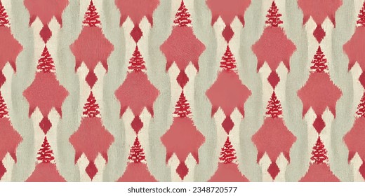 La tribal del Ikat, la corbata del boho, los colores de la mueca florida, papel de pared sin costura. Motif étnica hecha a mano bello arte Ikat. Arte de fondo étnico abstracto floral rosa. 
