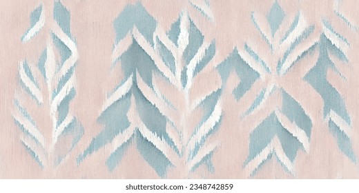 La tribal del Ikat, la corbata del boho, los colores de la mueca florida, papel de pared sin costura. Motif étnica hecha a mano bello arte Ikat. Arte de fondo étnico abstracto floral rosa. 