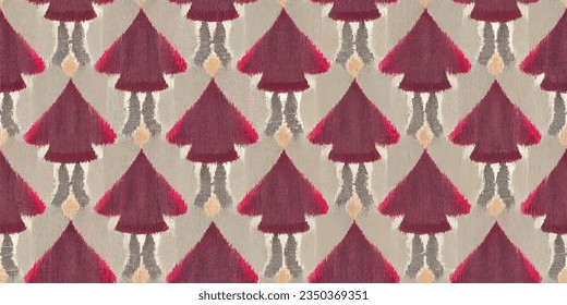 La tribal del Ikat, la corbata del boho, los colores de la mueca florida, papel de pared sin costura. Motif étnica hecha a mano bello arte Ikat. Arte de fondo étnico abstracto floral rosa. 